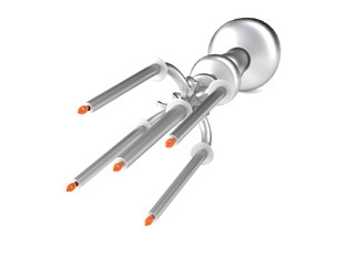 Antique Brass Candle Holder on white. 3D render