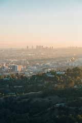 Fototapeta na wymiar Evening view from Griffith Observatory, in Los Angeles, California
