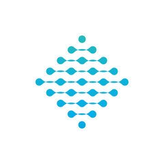 molecule vector square logo template . Computer science and engineering concept icons. Vector illustration isolated on white background.