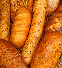 Bread in a basket in the market