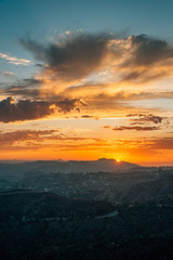 Sunset view from the Griffith Observatory, in Los Angeles, California