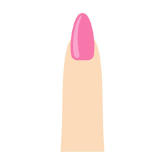 Manicure icon. Pink nail on the finger sign