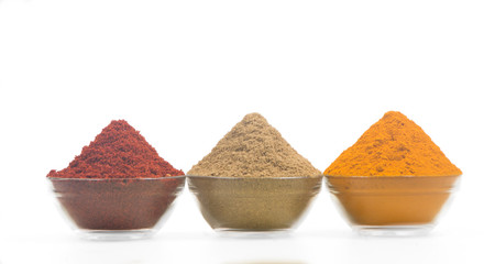 Image of spices isolated close up.