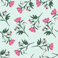 Repeating peony background. Can be used for postcards, invitations, advertising, web, textile and other.