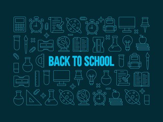 Back to school poster template, vector illustration