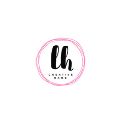 Fototapeta premium L H LH Initial logo template vector. Letter logo concept with background template.