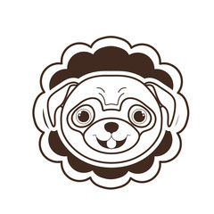 silhouette of card cute and lovely of dog