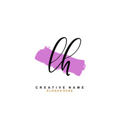 L H LH Initial logo template vector. Letter logo concept with background template.
