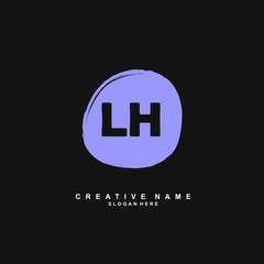 Obraz premium L H LH Initial logo template vector. Letter logo concept with background template.