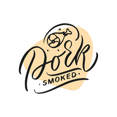 Food logo doodle design template. Vector eps10 letter logotype illustration.