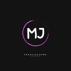 Fototapeta na wymiar M J MJ Initial logo template vector. Letter logo concept with background template.