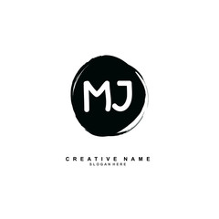M J MJ Initial logo template vector. Letter logo concept with background template.