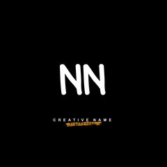Fototapeta premium N NN Początkowy wektor szablonu logo. Koncepcja logo list z szablonem tła.