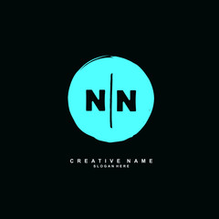 Obraz premium N NN Initial logo template vector. Letter logo concept with background template.