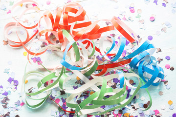 Fototapeta na wymiar Colorful party background with confetti.