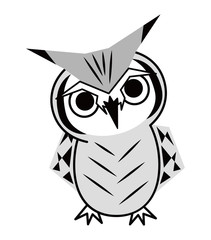 フクロウ お洒落なコノハズクさん ベクター イラスト