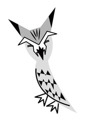 フクロウ お洒落なコノハズクさん ベクター イラスト