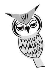フクロウ お洒落なコノハズクさん ベクター イラスト