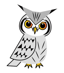 フクロウ お洒落なコノハズクさん ベクター イラスト