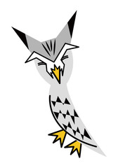 フクロウ お洒落なコノハズクさん ベクター イラスト