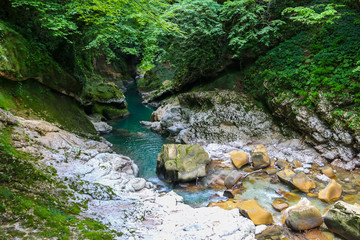 Martvili canyon in Georgia