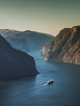 Fjord landscape Aurlandsfjord in Norway