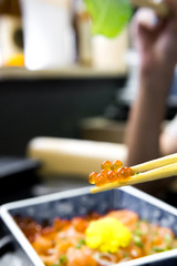 Salmon tatare (Japanese food).