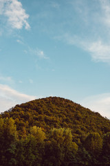 Hill top against a blue sky