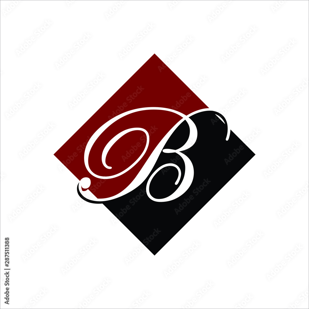 Canvas Prints letter b logo. script text symbol. icon vector eps 10.