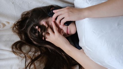 Frustrated female feeling upset desperate talking on the phone, having emotional problems, fears, psychological therapy, lack of sleep hearing bad news during mobile conversation at home