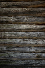Texture of old log house wall