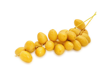 Raw date palm sweet fruit  isolated on white background. This has clipping path.       