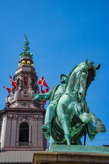 Fototapeta na wymiar Copenhagen/ Denmark: 05.26.2012. Christianborg palace Entrance view in Copenhagen,