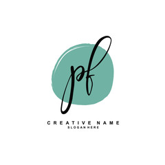 P F PF Initial logo template vector. Letter logo concept with background template.