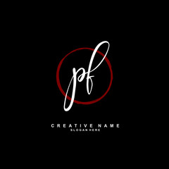 P F PF Initial logo template vector. Letter logo concept with background template.