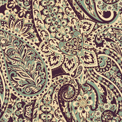 Paisley seamless pattern. Indian ornament 