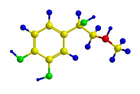 Molecular structure of adrenaline (epinephrine)