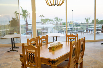 wooden dining table and chairs