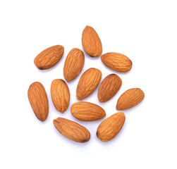 Almonds isolated on white background