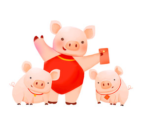 Pig Year, New Year, Spring Festival, New Year's Eve, Festival, Chinese New Year, Red Pack, Red Packet Rain, Opening Door, Red Fire, New Year, New Year's Day, New Year's Goods, Spring Festival, Lucky, 