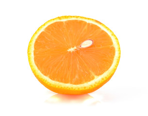 orange slice, clipping path, isolated on white background full depth of field