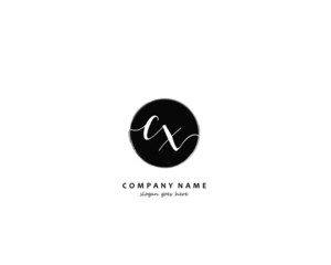 Fototapeta premium CX Initial handwriting logo vector