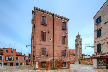Street scene in Venice, Italy.