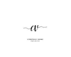 CV Initial handwriting logo vector