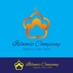 Islamic Logo Template with crescent symbol for Application, Community, Mosque, Company, Business