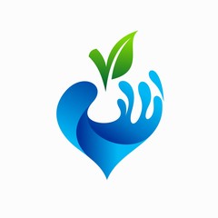 juice logo formed love concept