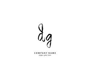 DG Initial handwriting logo vector