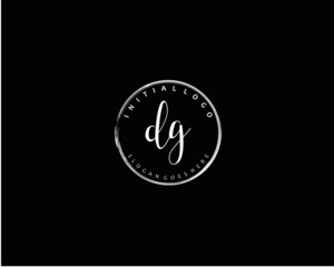 DG Initial handwriting logo vector