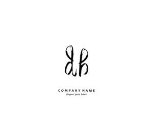 Fototapeta premium DB Initial handwriting logo vector