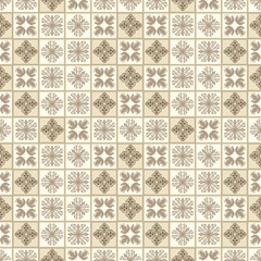 Vector ceramic tile pattern, abstract mosaic, seamless ornament